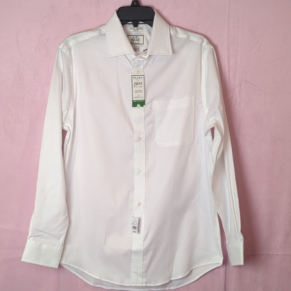 Jos A Bank Stretch Non Iron Slim Fit Cotton White Button Down Dress Shirt 15.5 - Picture 1 of 8
